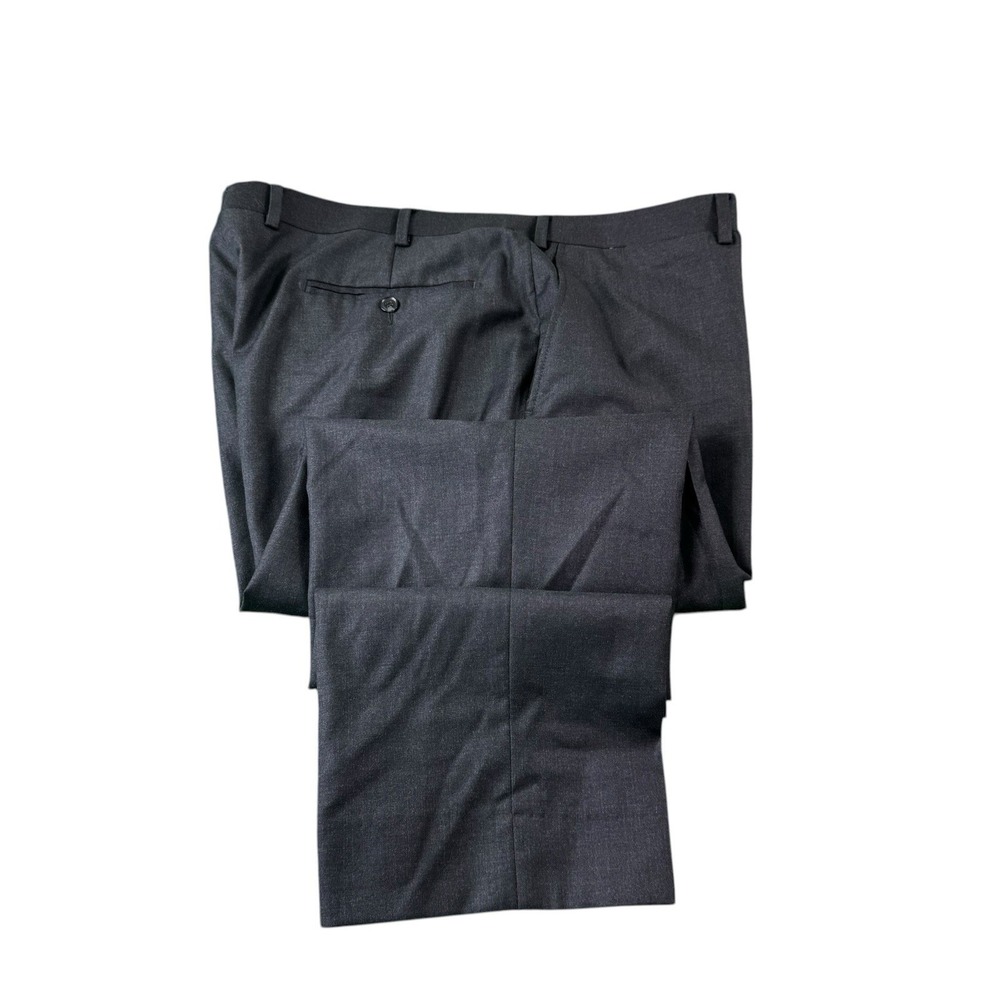 Suit Supply Dark Gray Brescia Pure Wool Men's Flat Front Trouser Size 40x29